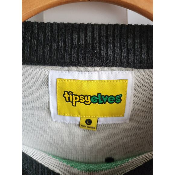 Tipsy Elves Santa Flying Unicorn Ugly Christmas Holiday Sweater - Women's Large - Picture 6 of 8